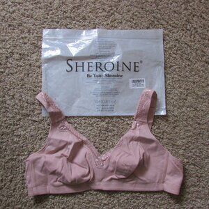 NEW Sheroine 46B Light Pink Cotton Bra Lined No Wire Lined No Padding